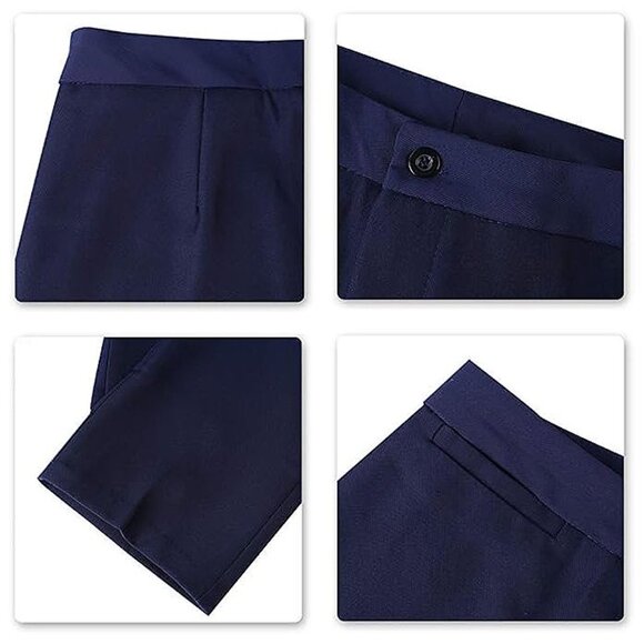 Women's 2 Piece Office Lady Business Suit Set Navy Blue - Picture 7 of 7